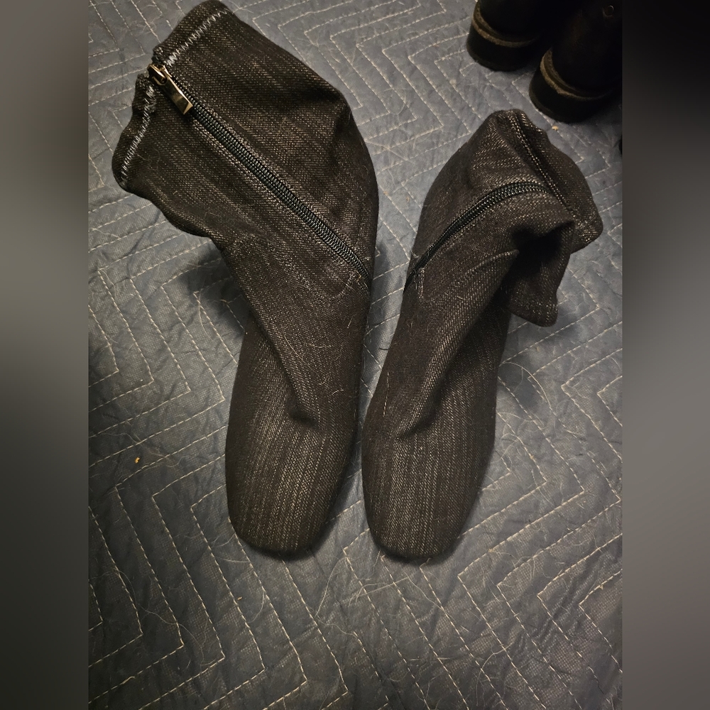 Franco Sarto Blue Jean Block Heel Boot